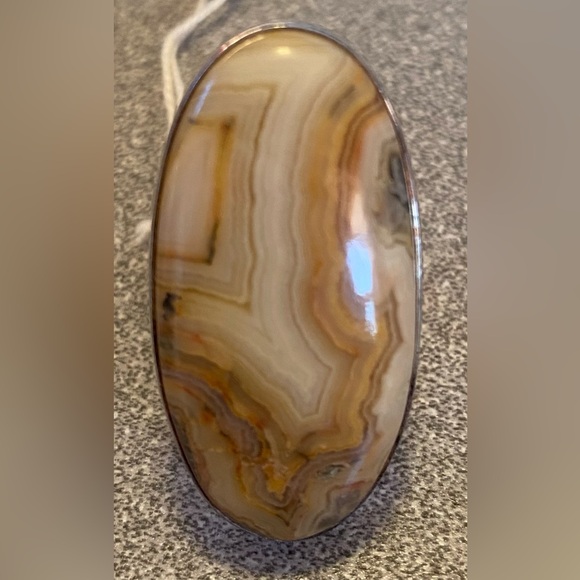 Sterling Silver Gemstone Ring-Jasper or Agate? - Picture 1 of 13